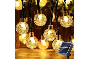 LABEHOLD Solar Fairy Lights Outdoor - 10 m 40 LED Fairy Lights Outdoor Solar 8 Modes Waterproof Chain Light Crystal Balls Weatherproof Solar Fairy Lights Outdoor for Garden Balcony Patio Parties (Warm White)