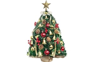 ‎KOGXSCEJ Mini Christbaum Künstlich Mit 40 DIY Weihnachtsdekoration,60cm Kleiner Tisch Weihnachtsbaum Passend für Weihnachten und Neujahr Haus Büro Dekoration