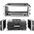 VEVOR Mallette Rack 4U Valise Rack Peu Profond 480 mm pour Amplificateur, Équipement Audio, Table de Mixage DJ, ABS, avec Panneaux Avant et Arrière Amovibles, Poignée, Fermeture Verrouillage Encastrée