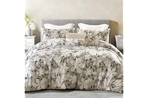 Whale Flotilla Piumino 200 x 200 cm, Trapunta Traspirante e super morbido, Piumone per 4 Stagioni con 2 Federe, Fiori Beige