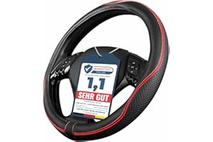 ‎UPGRADE4CARS Upgrade4cars Lenkradbezug Rot Schwarz in Leder-Optik | Lenkradhülle Universal 37-38 cm für Sommer & Winter | Autozubehör Innenraum Geschenk-Ideen | Geschenke für Frauen und Männer