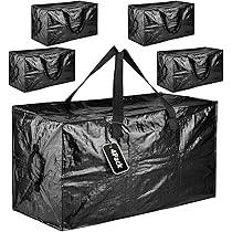 6 stuks extra grote sterke verhuisdozen met deksel en ritssluitingen, zware grote opbergdoos voor verhuizing, kleding, dekbed, reizen, waszakken, meerkleurige verpakkingszak (3 veelkleurig