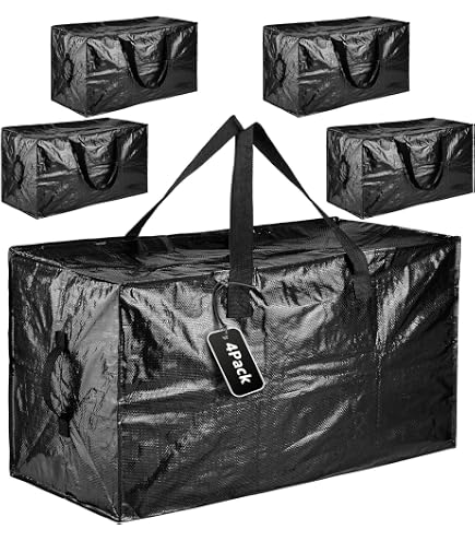 Lot De 2 Sacs De Rangement XXL 100L - Organisateurs Vêtements Literie Décorations Fêtes, Fermeture 3 Côtés, Tissu Oxford 600D Imperméable Noir