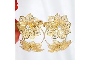 LARDUX 12 PCS Napkin Rings-Hollow Out Floral Exquisite Alloy Napkin Ring Holders for Wedding Christmas Thanksgiving Holiday Banquet Dinner Table Serviette Buckles Decor Favor-Gold