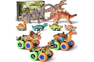 GizmoVine Dinosaure Jouet, 10 pièces Voiture de Dinosaure Enfant Jouet Réaliste Figurine dinausore Animaux Jouet, Fille Garçon Cadeau de D’Anniversaire Noël Jouet Garcon 3 4 5 Ans