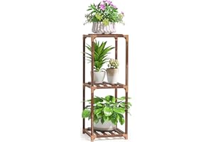 cfmour Wood Plant Stand Indoor, 3 Tier Tall Plant Shelf Flower Pot Stands Display Rack Holder Outdoor, Small Space Planter Stands Shelves for Corner Living Room Garden