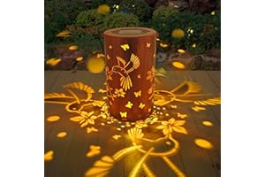 PYNTOP Hummingbird Solar Lights Garden Ornaments Outdoor, Hanging LED Solar Powered Lantern Outdoor Waterproof, Metal Solar Hummingbird Flower Stake Lights for Patio, Lawn, Yard, Pathway, Grave, Decoration