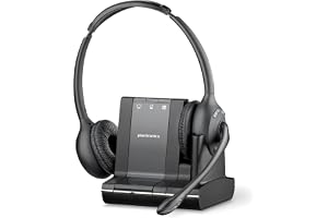 Plantronics Savi W720 Binaural UC-headset | trådlöst headset för PC, mobil och skrivbordstelefon (renoverad)