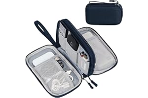 FYY Borsa per cavi,organizer per cavi elettronici,organizer per cavi, accessori elettronici,borsa universale per accessori per cellulare, cavo di ricarica,power bank,chiavette USB,SD,3 layer,Blu