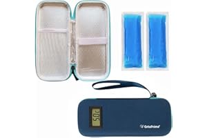 OrtoPrime Nevera para Insulina FRÍO X2 GELES INCLUIDOS Porta insulina - Isotérmico Insulina FRÍO 12H Nevera Insulina Viaje - Nevera Medicamentos Portátil para DIABÉTICOS 12H (Azul con Termómetro)