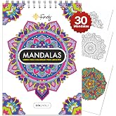 Finoly Mandalas Adult Stress Reducing Book | Mandalas Adult Coloring with 30 Original Illustrations for Relaxing | Coloring B