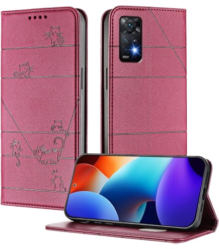 Jasonyu Custodia per Xiaomi Redmi Note 11 4G / Redmi Note 11S 4G Flip Custodia in Pelle PU Magnetica Portafoglio con Slot Schede TPU Case,[Supporto Stand] Cover per Redmi Note 11 (Marrone