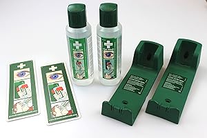 ‎CEDERROTH Cederroth 2x Augendusche und 2x Wandhalterung, Spar-Set, Notfall Augenspülung, Augenspülflasche