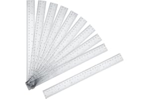 upain Rulers 30cm Multipack Shatterproof Plastic 12 Inch Transparent Ruler for School Classroom Office Supplies 10 Pack