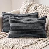 MIULEE Sofa Cushion Cover Super Soft Corduroy Pillow Case Striped Corduroy Cushion Modern Decoration for Sofa Chair Bed Livin