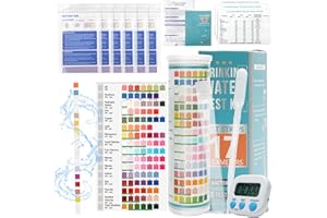 Windspeed 125+13P Drinking Water Testing Kit, 125P Testing Strips/ 6P Bacteria Tests/Timer/Tube/Instruction/Dropper for Home Well Water Quality Test Kit for Drinking