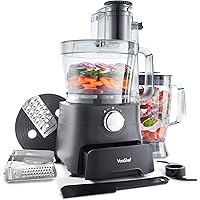 VonShef Food Processor – 1000W Multifunctional 8in1 Chopper, Mixer with Dough Blade, Spatula, Shredder, Medium / Fine Grater 