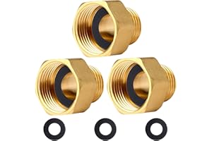OMZSXK Reduzierstück G3/4"(Ø24mm) auf G1/2"(Ø20,3mm) aus Messing,3 Stück Reduzierverlängerung G1/2" Außenx G3/4" Innen,AG/IG Reduzierverlängerung,Muffennippel reduziert IG/AG mit Gummidichtung