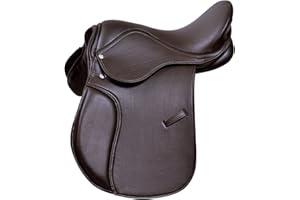 Pets2Care Synthetic Leather General Purpose Horse Saddle Premium Quality Wide Fit, Black 14, 15, 16, 17 & 18