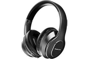 PowerLocus P6 Bluetooth Casque sans-Fil, Casque Audio Bluetooth Hi-FI Stéréo avec 20Heures, Voice Assistant, Microphone, Assistant Vocal intégré pour iPhone,Samsung,iPad,Tablette
