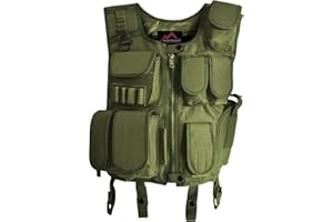 normani SWAT Weste Einsatzweste mit vielen Taschen und Pistolenholster in Schwarz