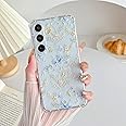 ZTOFERA Case for Samsung Galaxy A35 5G, Transparent Clear Soft TPU Case with Daisy Pattern, Ultra Slim Anti-scratch Silicone Gel Protective Bumper Cover for Samsung A35 - Blue Pink Flower