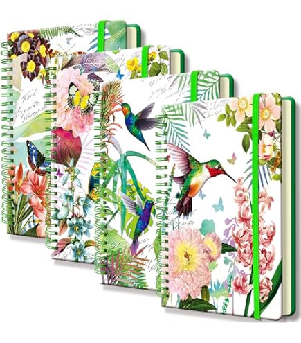 A5 Spiral Notepad Notebook Hardcover Wirebound Notebooks, Metallic Sidebound Journal, Lined Paper Project Notebook, Office Home School Supplies Diary For Student Teacher - View #11
