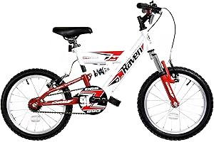 Dallingridge Raven Boys Full Suspension Mountain Bike, 16" Wheel - White/Red