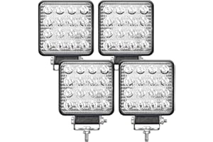 Renimove Foco led 12v 4.21" 10.5 cm IP67 48W 16 led 6500K 4 uds aluminio abs faros 4x4 largo alcance