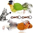 GSrenyu Cat Toys Chirping Tit, 2 Pcs Melody Chaser Chirpy Bird Cat Toy, Pet Bird Interactive Cat Toy, Simulated Chirping Bird with Catnip, Retractable Hanging for Indoor Cats Chasing, Playing