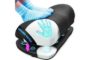 Everlasting Comfort FootCloud Foot Rest for Under Desk at Work - Ergonomic, Height Adjustable Foot Rest w/Massage Node, Improves Posture - Ideal for Office, Gaming, Car