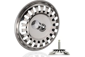 YOUR DAY MATE Sitko do zlewu, Ø 79 mm, z czopem mimośrodowym 48-69 mm, uniwersalne sitko do zlewu, ze stali nierdzewnej, idealne jako część zamienna, sitko do odpływu kuchennego, części zamienne do zlewozmywaka, zawór kosza sitowego