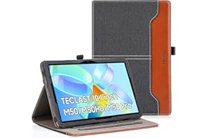 DLveer Custodia Cover per Teclast M50/M50 Pro/M50HD 10.1 Pollici,Custodia Protettiva in Pelle PU con Supporto Multi-Angolo,Auto Svegliati/Sonno Cover per Tecalst M50Pro/M50 HD/M50,Denim Nero