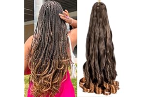 8 Packs French Curly Braiding Hair 22 Inch Pre Stretched Braiding Hair Loose Wave Spiral Curl Braids Crochet Hair with Curly Ends for Black Women by Originea (T30#)