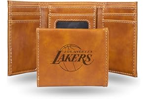Rico Industries NBA - Cartera Triple con Grabado láser, Color Negro