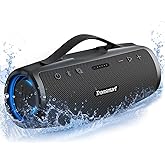 Tronsmart Mirtune S100 Altavoz Bluetooth 50W, Altavoz Portátil Potente, Resistente al Agua IPX7, Retractable Handle, 20H de R