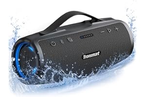 Tronsmart Mirtune S100 Altavoz Bluetooth 50W, Altavoz Portátil Potente, Resistente al Agua IPX7, Retractable Handle, 20H de Reproducción, Sonido Estéreo, Aux y Powerbank, Speaker con EQ para Exterior