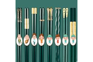 MZSX Pałeczki zestaw , Profesjonalny high-end, chiński styl japoński, smoki, Pałeczki wielokrotnego użytku, antypoślizgowe sztućce, Ciemnozielony