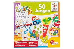 Colorbaby Lisciani - Carotina 50 Juegos, Juego de Mesa, Bolígrafo electrónico parlante, Tablero Doble Cara, 55 fichas, 24 Tarjetas memo, 10 puzles, Maxi póster, 3 años, 47620