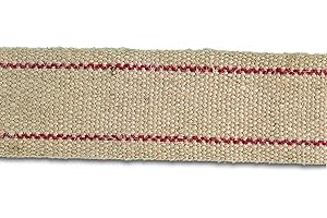 Chapuis FGJ1 - Cinghia in juta grezza, rigata, larghezza 60 mm, lunghezza 5 m, colore: Rosso