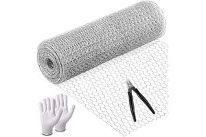 MAIYADUO Chicken Wire, Chicken Wire Mesh Roll 40cm x 10m Galvanized Hexagonal Fine Mesh Chicken Wire for DIY Craft Rabbit Chicken Fence Poultry Netting(40cm x 10m)