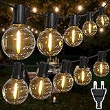 Heinstian Catena Luminosa Esterno LED, 100FT / 30.5M Catene Luminose Da Esterno Giallo Caldo, Catena Luci Esterno con 50+2 La