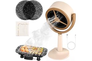 Windspeed Portable Range Hood, 2 Speed Desktop Range Hood for Smoking with 2P Filter and Towel, Detachable Desktop Exhaust Fan for BBQ Kitchen Cooking