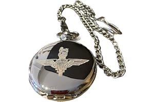 GPO GROUP Parachute Regiment Cap Badge Paras Paratroopers Engraved Silver Plated Masons of London Full Hunter Pocket Watch and Gift Box