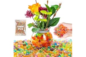 Ormromra 10000 PCS Multicolor Clear Beads, Gel Jelly Beads Vase Filler Beads, Biodegradable Balls for Vase Filler, Decor Home, Plants Craft, Floral Arrangement, Decoration (Colorful)