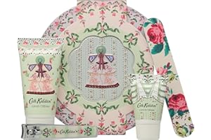 Cath Kidston Hand Cream 30ml, Cuticle Cream 15ml, Emery Board and Nail Clippers in Tin, Manicure Set, Shea Butter, Moisturiser, Travel Size, Vegan and Cruelty Friendly, Beauty Gift For Her