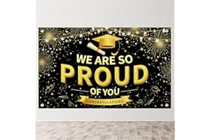 Lemicin Graduation Backdrop Banner Decorations - We Are So Proud of You Background Banner for Nursery Preschool Graduation Primary School Year 6 Leavers Party Decorations 70 x 43 inch