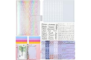 TOUVE Classeur Budget A6 Français en 28pcs, Classeurs à anneaux avec 8pcs enveloppe, Planner pour Économiser de l'argent, Planifier Organisateur