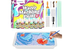 Etarnfly Water Marbling Paint Kit for Kids - Arts and Crafts for Kids,Creative Toys & Ideal Easter Gifts for Girls & Boys Age 8-12,12 Colors (10ml Each)