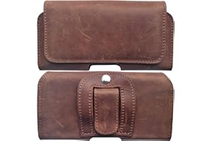 MOELECTRONIX ECHT Leder Gürtel Tasche passend für Samsung Galaxy A56 A36 A26 A16 A06 A55 A35 A25 A15 A05 A14 S20 S21 S22 S23 S24 S25 Ultra 5G Seiten Schutz Hülle Lederhülle Gürteltasche Clip Schlaufe XL Braun